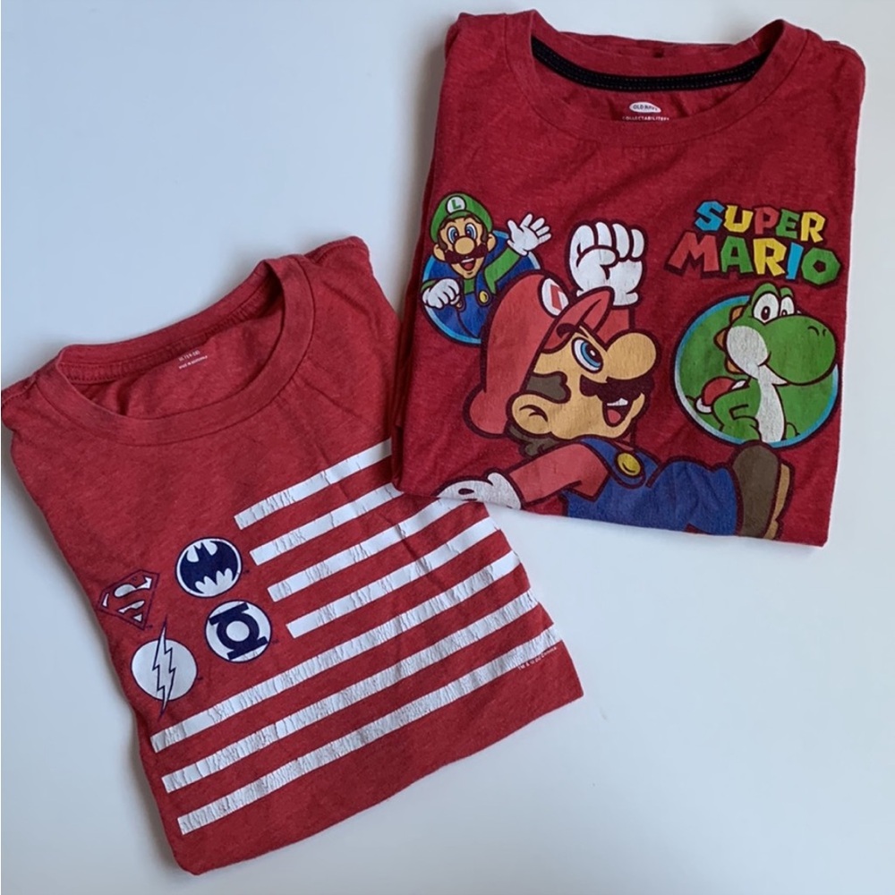OLD NAVY Kids T-Shirt Bundle Super Mario & Marvel XL